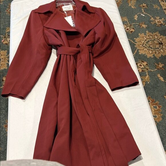 Estelle Lined  Rust Trench Coat for Women Size 1X - Picture 4 of 8